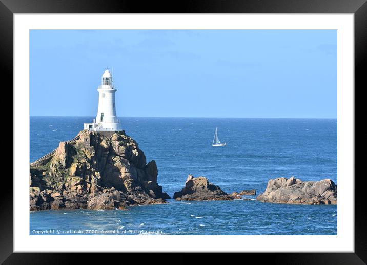 corbiere lighthouse Framed Mounted Print by carl blake