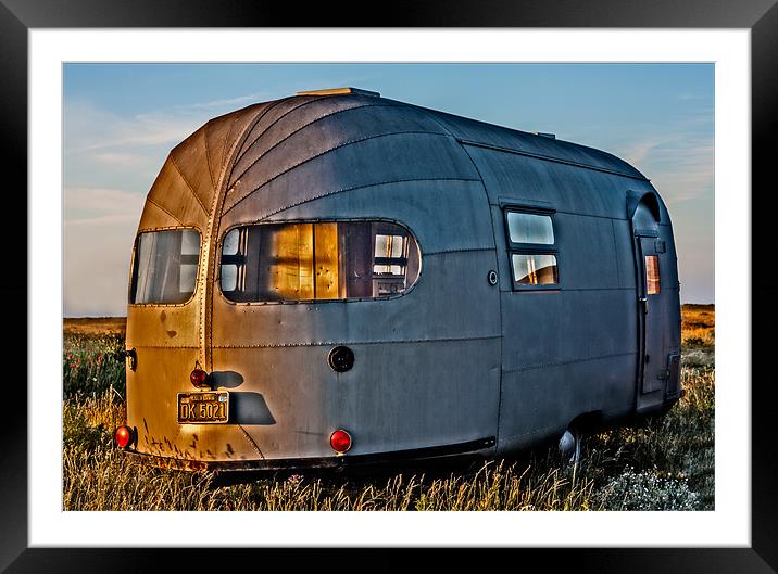 The Lonely Camper Framed Mounted Print by claire lukehurst