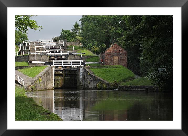 Five Rise Locks, Bingley Framed Mounted Print by nick hirst