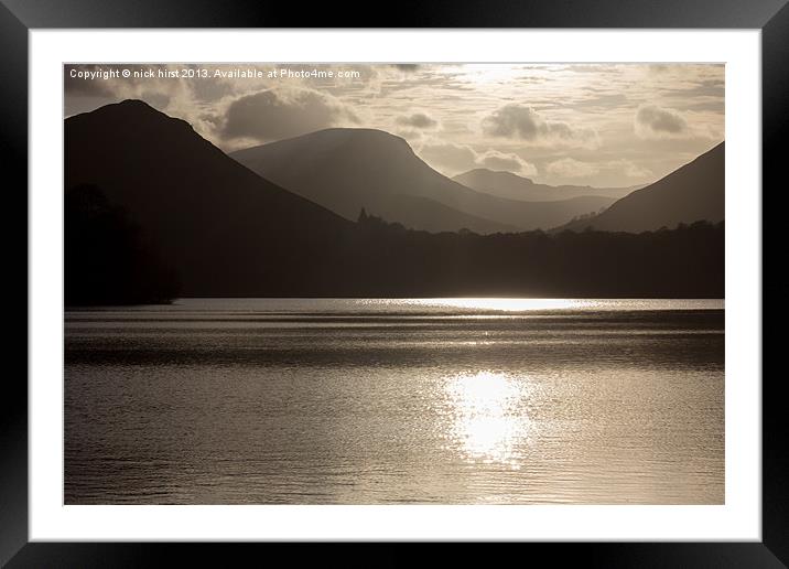 Mountain Silhouette Framed Mounted Print by nick hirst