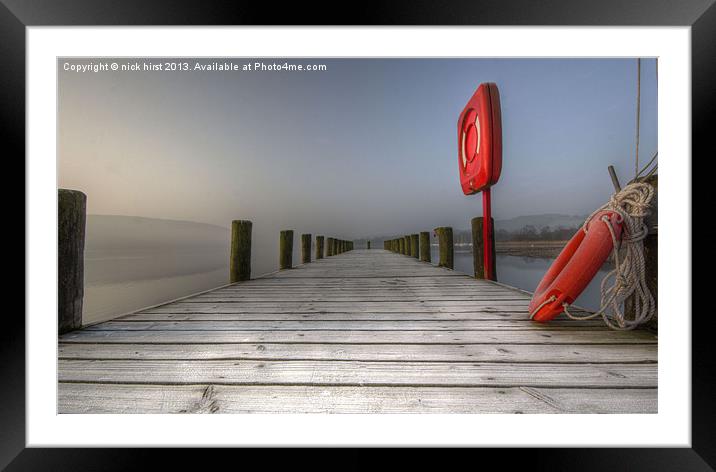 Jetty at Coniston HDR Framed Mounted Print by nick hirst