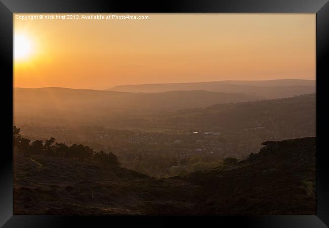 Sunsetting over Ikley Framed Print by nick hirst
