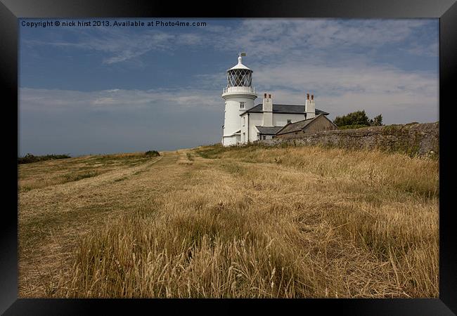 Caldey Island Lighthouse Framed Print by nick hirst