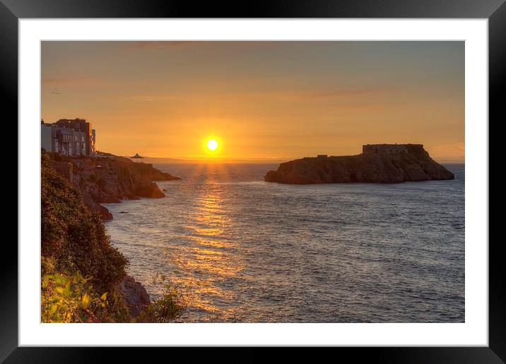 Sunrise over Tenby Framed Mounted Print by nick hirst