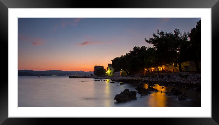 Sunset at Orebic Framed Mounted Print by nick hirst