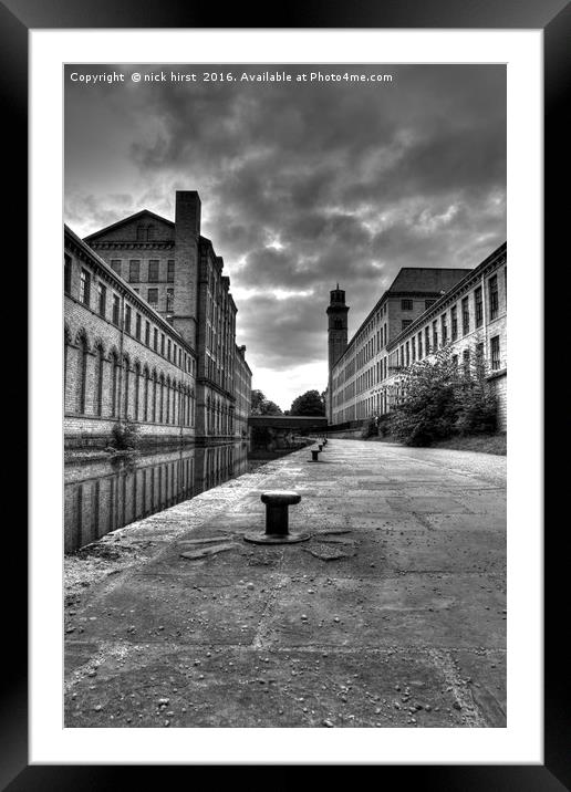 Salts Mill, Black and white Framed Mounted Print by nick hirst