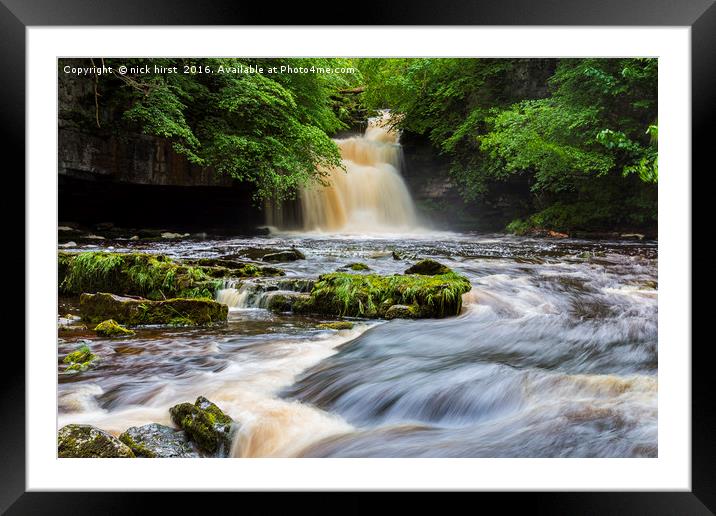 West Burton Falls Framed Mounted Print by nick hirst