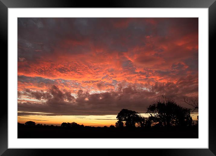 Majestic Red Sky Framed Mounted Print by Digitalshot Photography