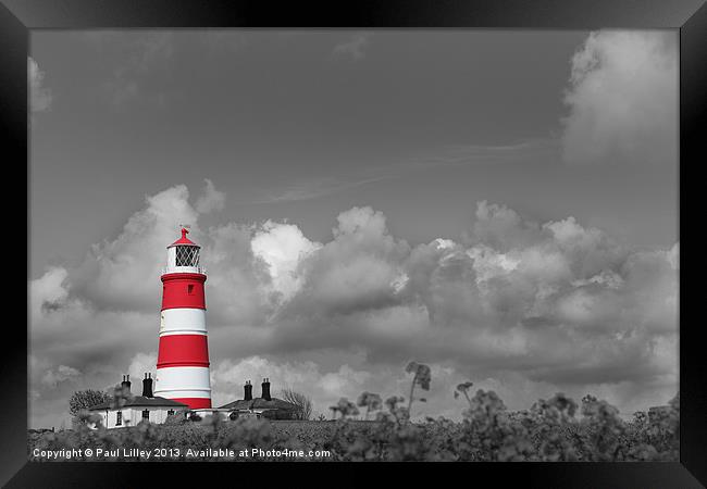 Happisburgh Lighthouse with a difference. Framed Print by Digitalshot Photography