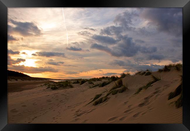 Sunset over Holkham Framed Print by Fiona Geldard