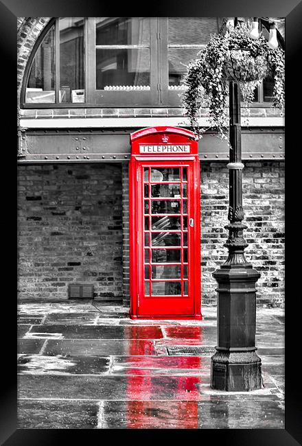 red box Phone case Framed Print by pixelviii Photography
