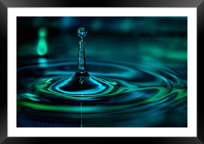 Blue Droplet Phone Case Framed Mounted Print by pixelviii Photography
