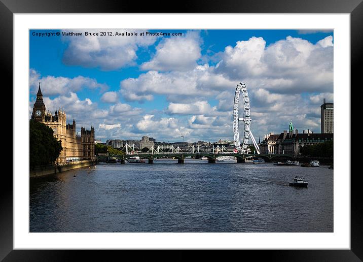 Westminster river scene Framed Mounted Print by Matthew Bruce