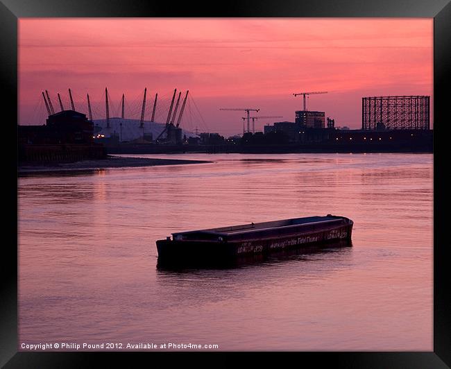 O2 Arena at Sunrise Framed Print by Philip Pound
