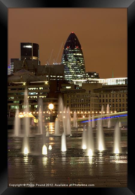 The Gerkin At Night Framed Print by Philip Pound