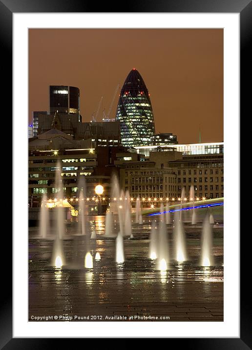 The Gerkin At Night Framed Mounted Print by Philip Pound