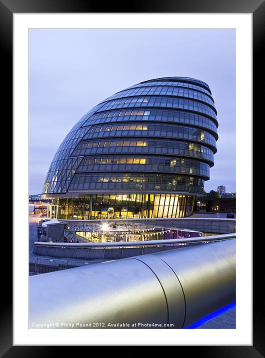City Hall London Framed Mounted Print by Philip Pound