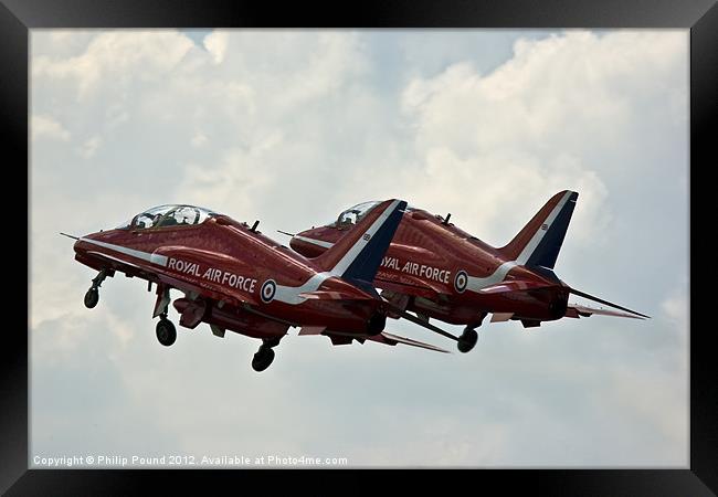 Red Arrows Jets Framed Print by Philip Pound