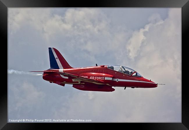 Red Arrows Jet Framed Print by Philip Pound