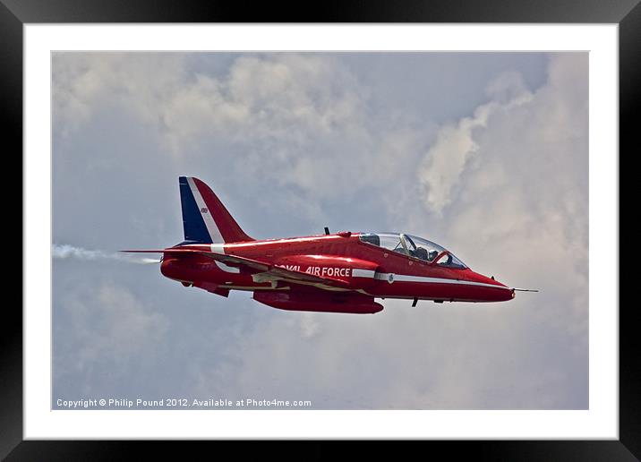 Red Arrows Jet Framed Mounted Print by Philip Pound