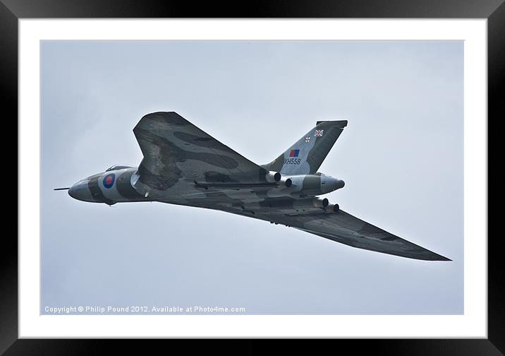 RAF Vulcan Bomber in Flight Framed Mounted Print by Philip Pound