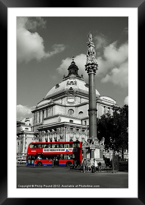 Red Bus in Westminster Framed Mounted Print by Philip Pound