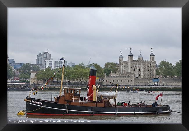 Tug at Tower of London Framed Print by Philip Pound