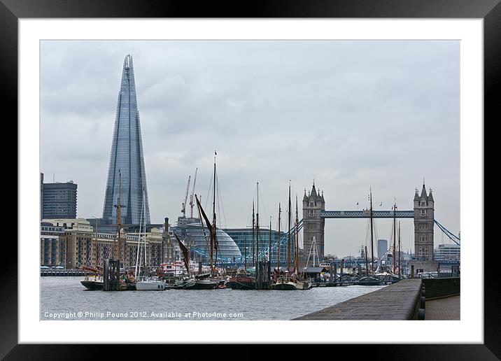 Tower Bridge and the Shard Framed Mounted Print by Philip Pound