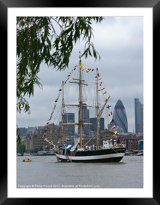 Tall Ship on the River Thames Framed Mounted Print by Philip Pound