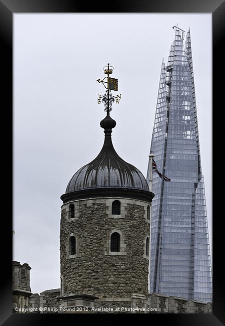 Twin Towers - Old & New Framed Print by Philip Pound
