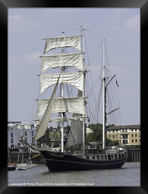 Tall Ship Thalassa in London Framed Print by Philip Pound