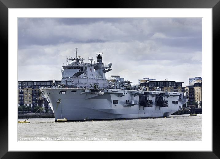 HMS Ocean in Greenwich Framed Mounted Print by Philip Pound
