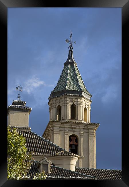 Spanish Church Roof Framed Print by Philip Pound