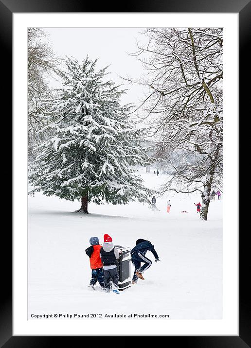 Winter Park Snow Scene Framed Mounted Print by Philip Pound