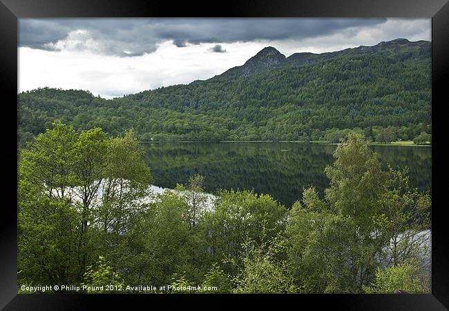 Trees - Reflections in Scottish Loch Framed Print by Philip Pound