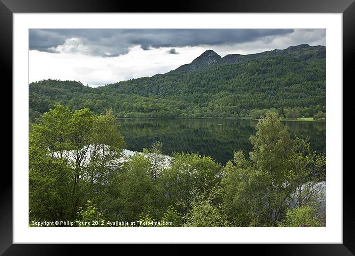 Trees - Reflections in Scottish Loch Framed Mounted Print by Philip Pound