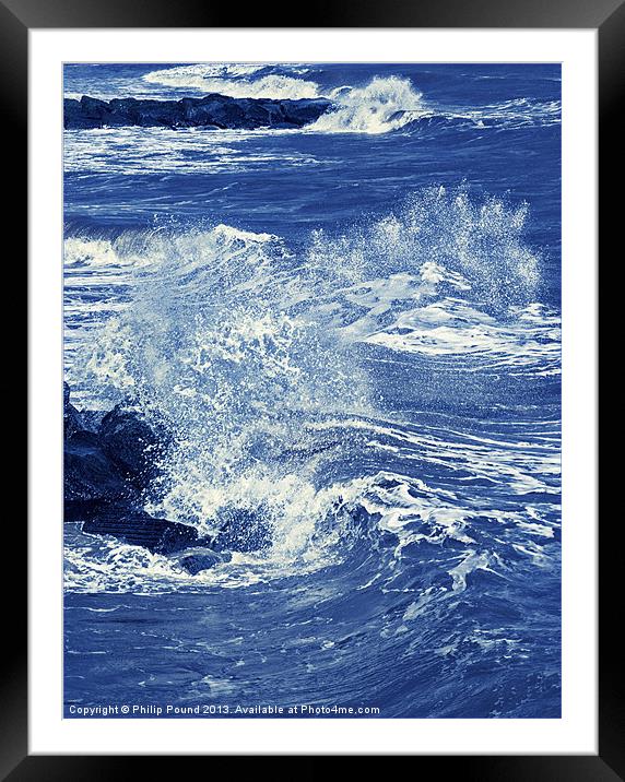 Sea spray on the rocks Framed Mounted Print by Philip Pound