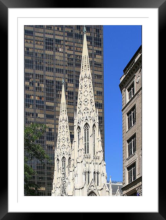 St Patricks Cathedral New York Framed Mounted Print by Philip Pound