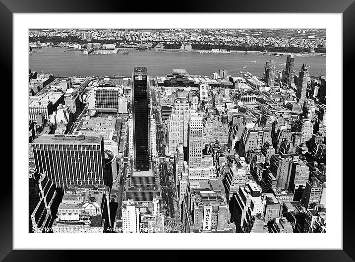 View from top Empire State Building Framed Mounted Print by Philip Pound