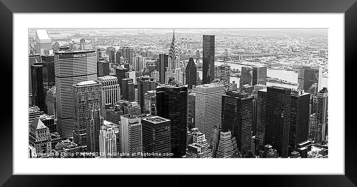 Manhattan New York Panorama Framed Mounted Print by Philip Pound