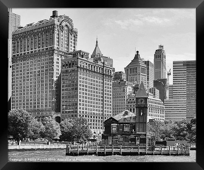 Manhattan Pier A New York Framed Print by Philip Pound