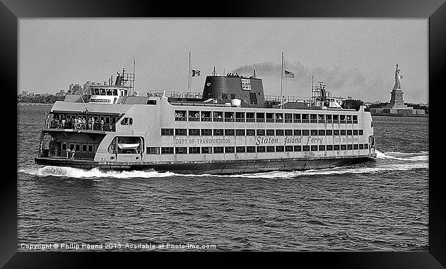 Staten Island Ferry New York Framed Print by Philip Pound