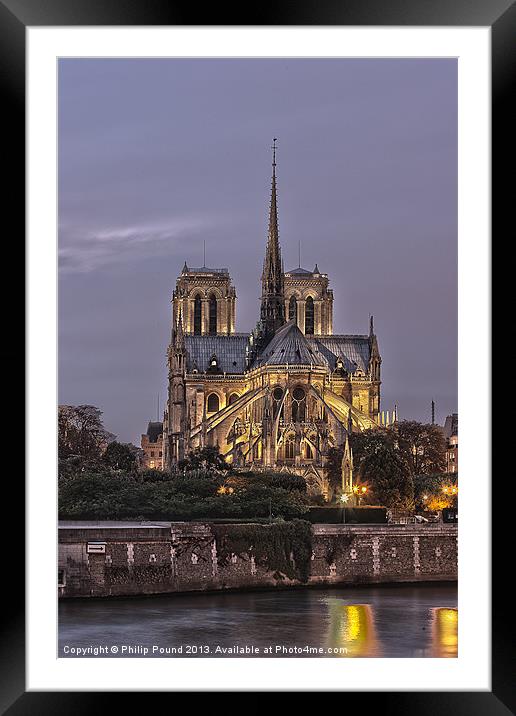 Notre Dame Cathedral Paris De Nuit Framed Mounted Print by Philip Pound