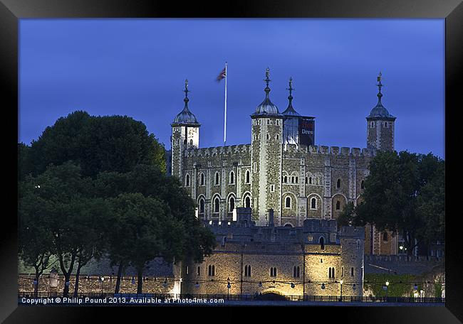 Tower of London At Night Framed Print by Philip Pound