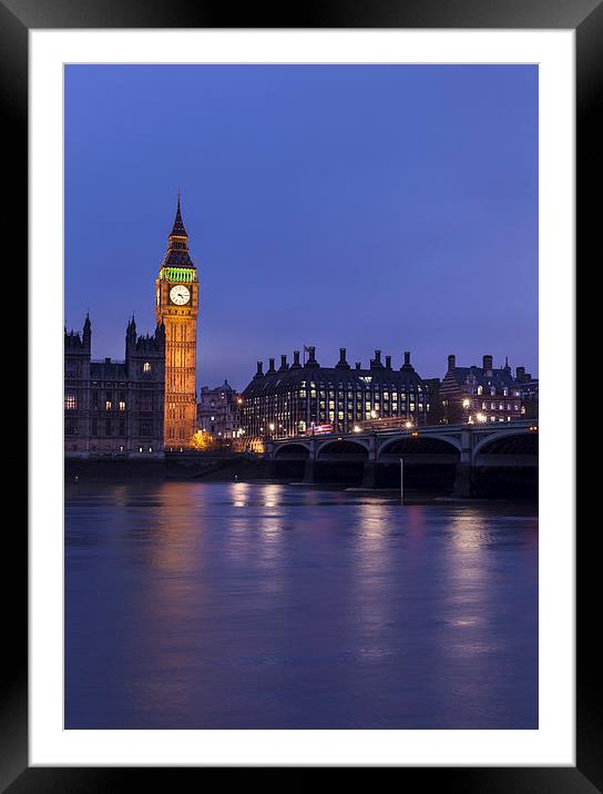 Big Ben At Night London Framed Mounted Print by Philip Pound