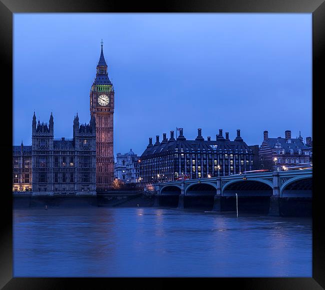 Westminster By Night Framed Print by Philip Pound
