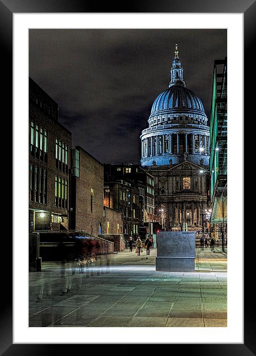 St Pauls Cathedral London By Night Framed Mounted Print by Philip Pound