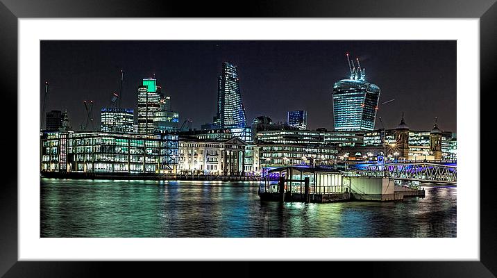 London City Night View Framed Mounted Print by Philip Pound