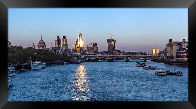 Sunset Over the City of London Framed Print by Philip Pound