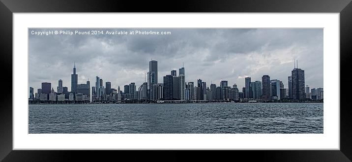  Chicago Skyscrapers Skyline Framed Mounted Print by Philip Pound